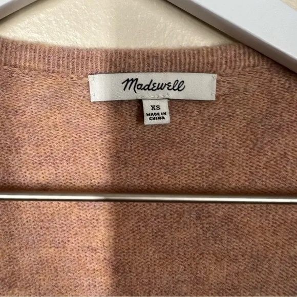 Madewell Kent Cardigan Sweater in Coziest Yarn Pink Womens XS Wool Alpaca