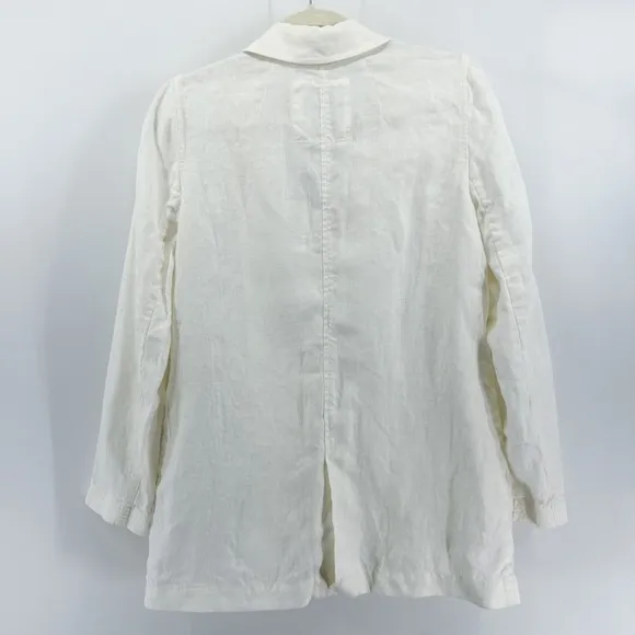 Madewell White 100% Linen Dorset Blazer Single Breasted Oversized Small