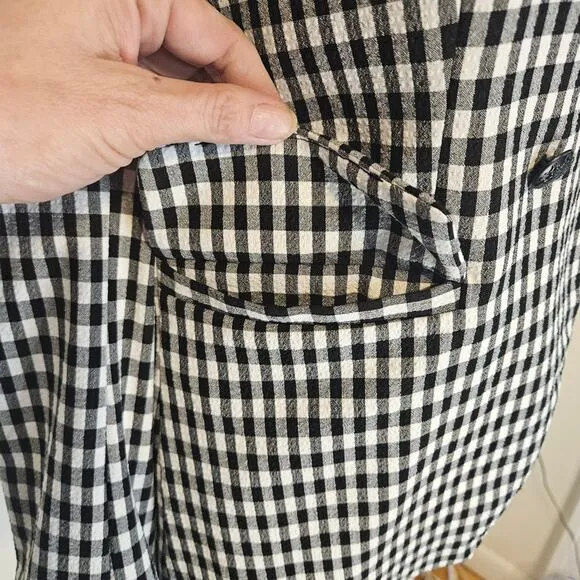 Maison d' Amelie Paris gingham double breasted blazer jacket. Size S