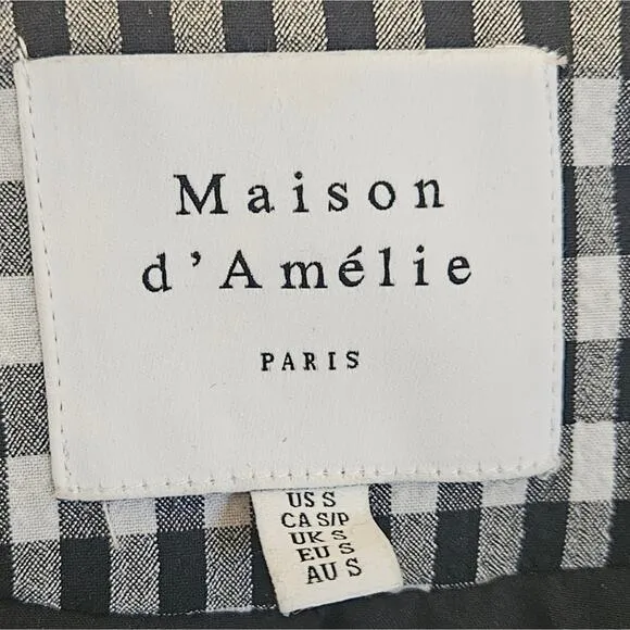 Maison d' Amelie Paris gingham double breasted blazer jacket. Size S