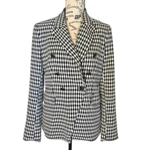 Maison d' Amelie Paris gingham double breasted blazer jacket. Size S