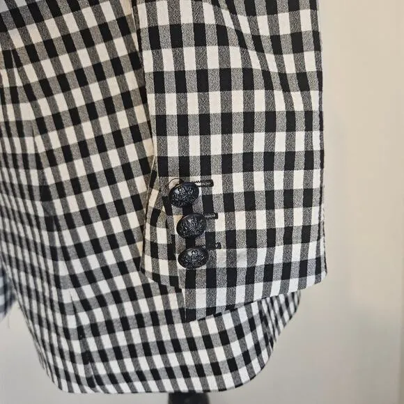Maison d' Amelie Paris gingham double breasted blazer jacket. Size S