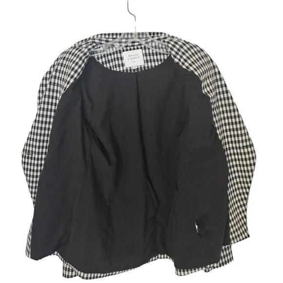 Maison d' Amelie Paris gingham double breasted blazer jacket. Size S