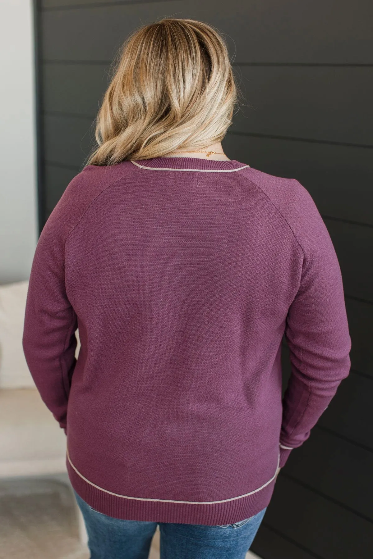 Make You Blush Knit Sweater- Mulberry