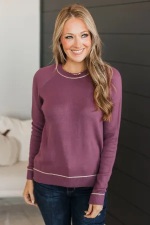 Make You Blush Knit Sweater- Mulberry