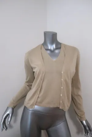 Malo Sweater Set Nude Size 40 Sleeveless Top & Cardigan