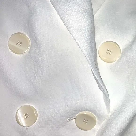 Mango Violeta white double breasted blazer SZ L