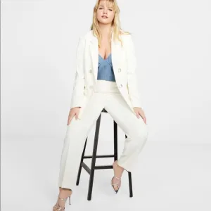 Mango Violeta white double breasted blazer SZ L