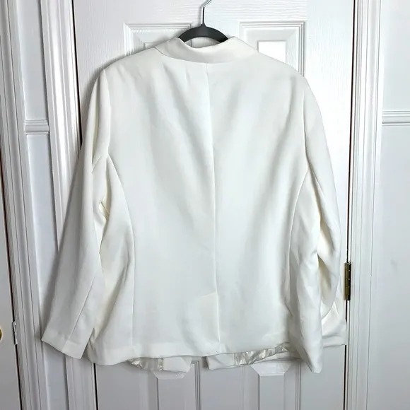 Mango Violeta white double breasted blazer SZ L