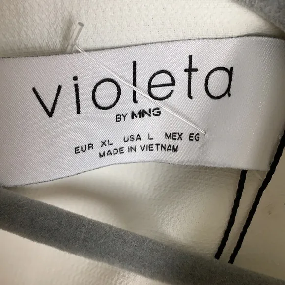 Mango Violeta white double breasted blazer SZ L