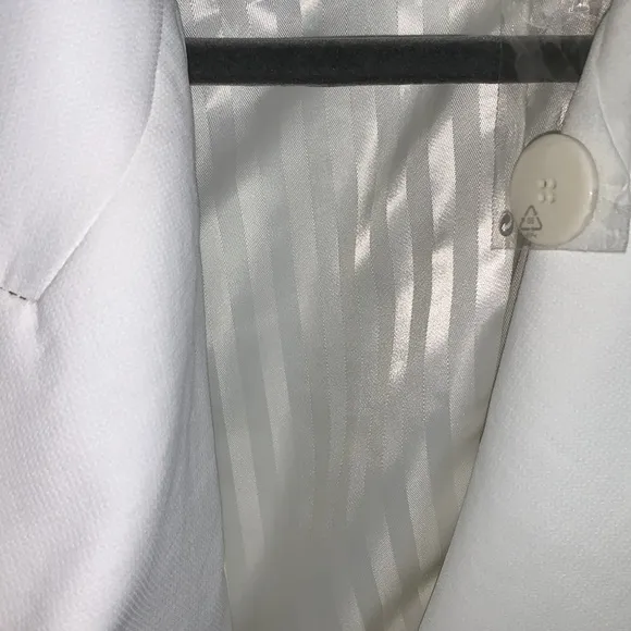 Mango Violeta white double breasted blazer SZ L