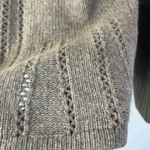 Marina Luna Tie Satin Lambswool women gray Cardigan Sweater Size medium