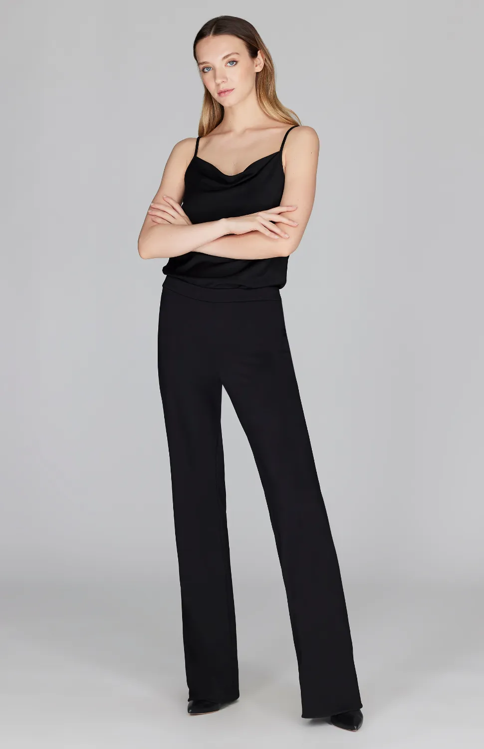Matte Jersey Straight Pant w/ Back Elastic