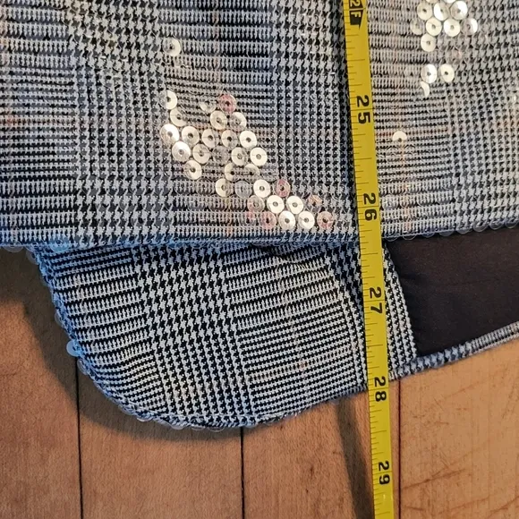 Maurices Plus Size Open Front Sequin Plaid Blazer