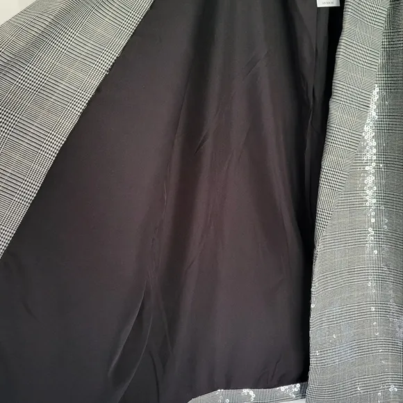 Maurices Plus Size Open Front Sequin Plaid Blazer