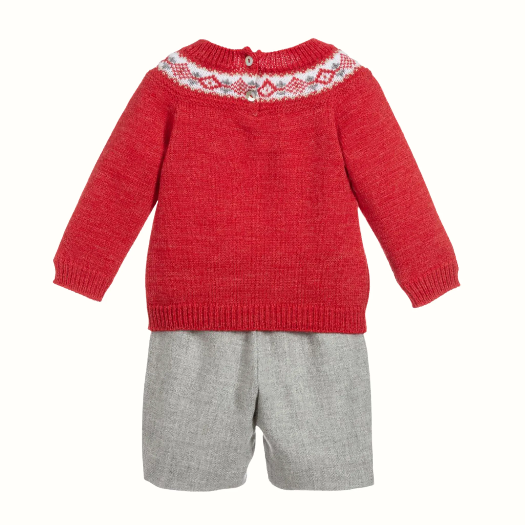 MEBI Red and Grey Winter Short Set 9-12 Months