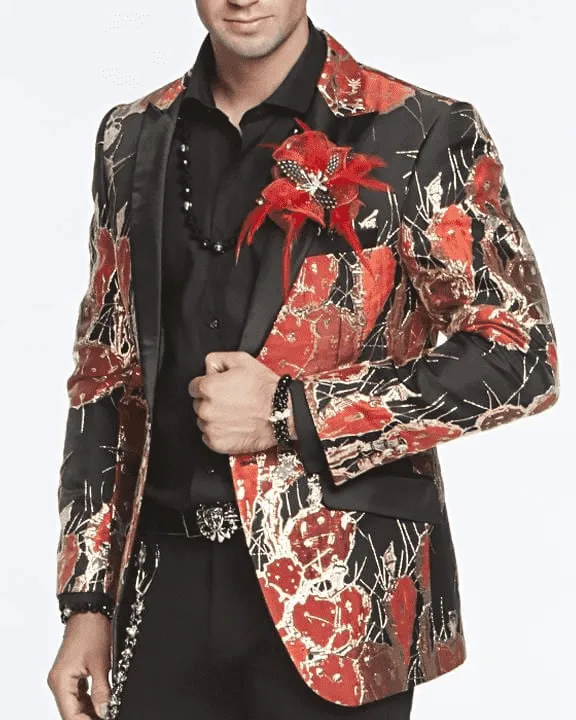 Men's Elegant Fashion Blazer and Sport Coat Cactos Red