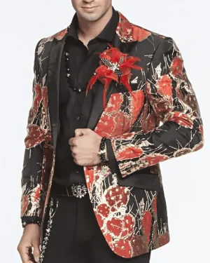 Men's Elegant Fashion Blazer and Sport Coat Cactos Red