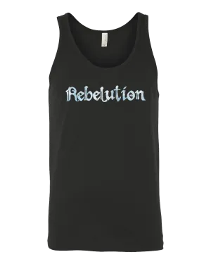 Mens Logo Tank - Blue Dyed Text