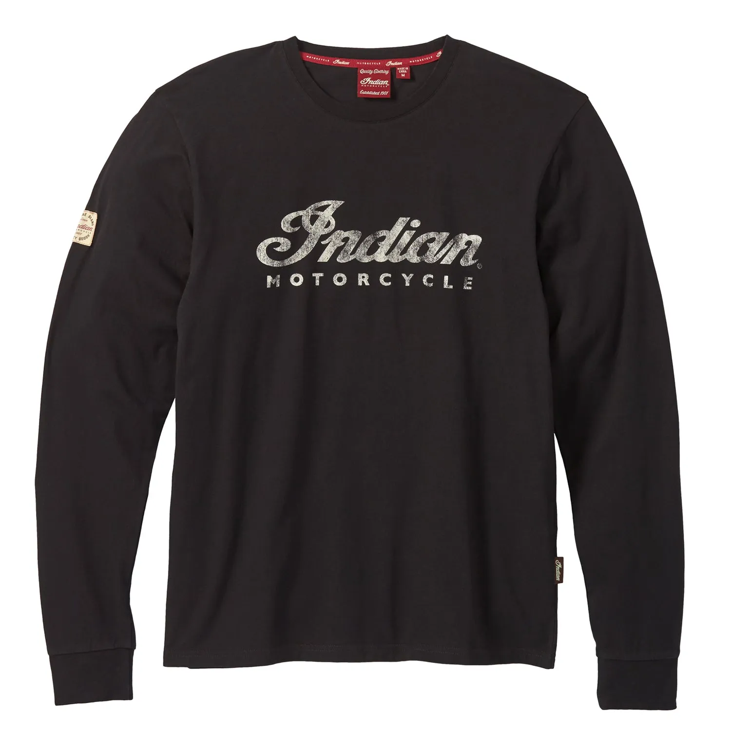 Men's Long Sleeve Script Logo T-Shirt, Black