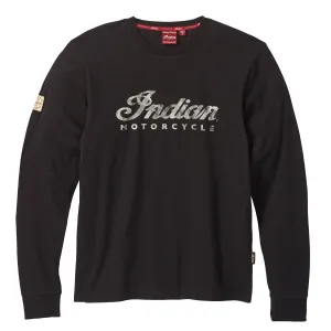 Men's Long Sleeve Script Logo T-Shirt, Black