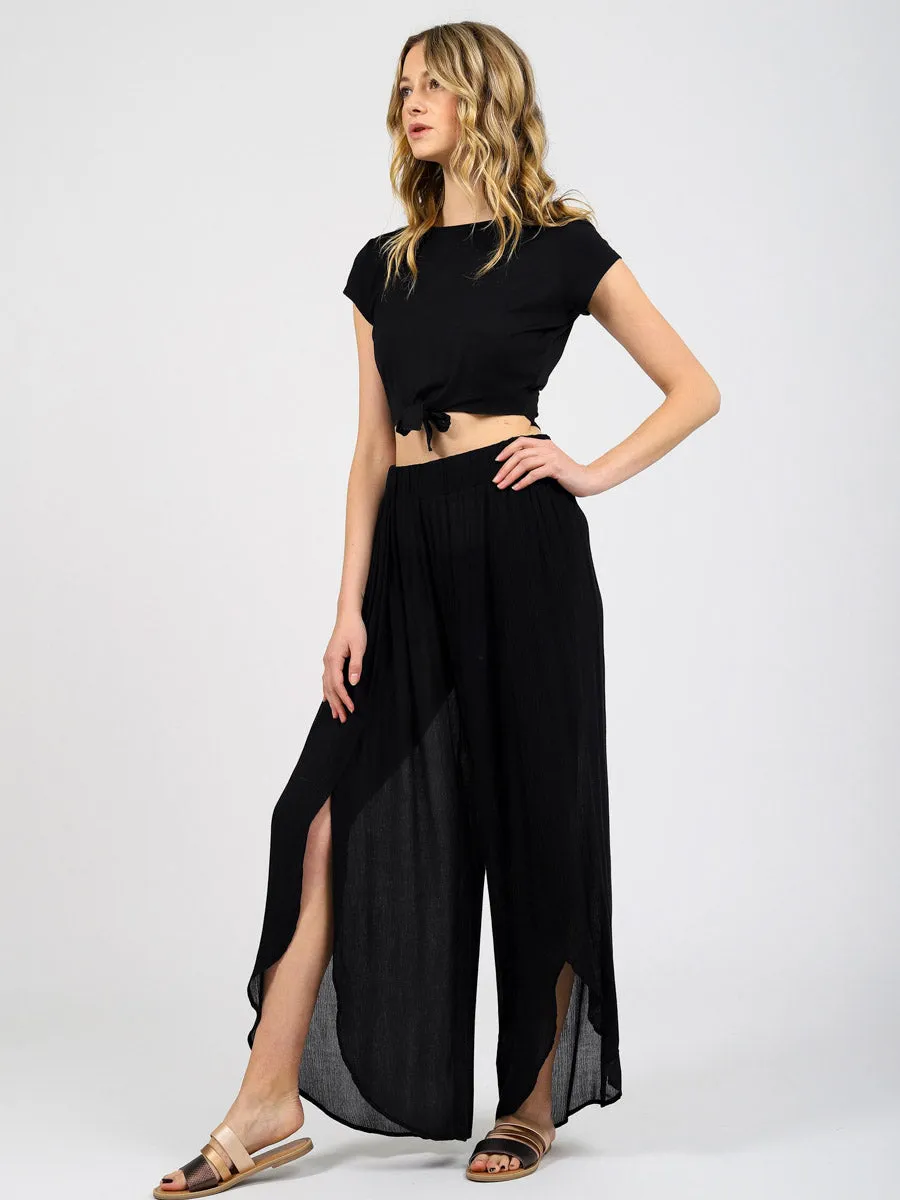 Miami Split Leg Pant Black