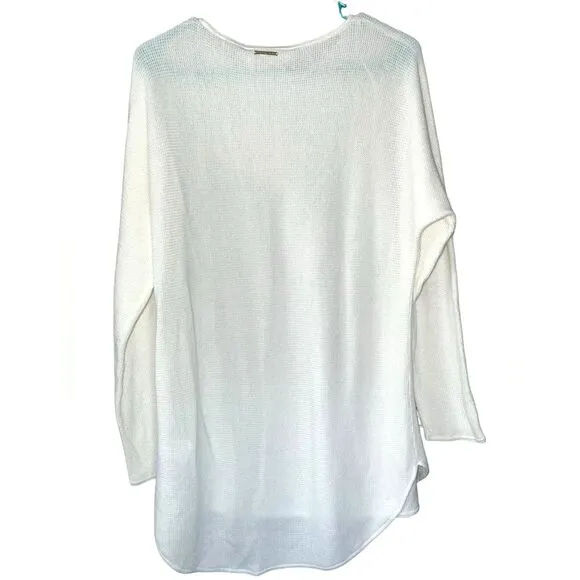 Michael Kors NWT Waffle Knit Cream High Low Sweater Size Medium Lightweight