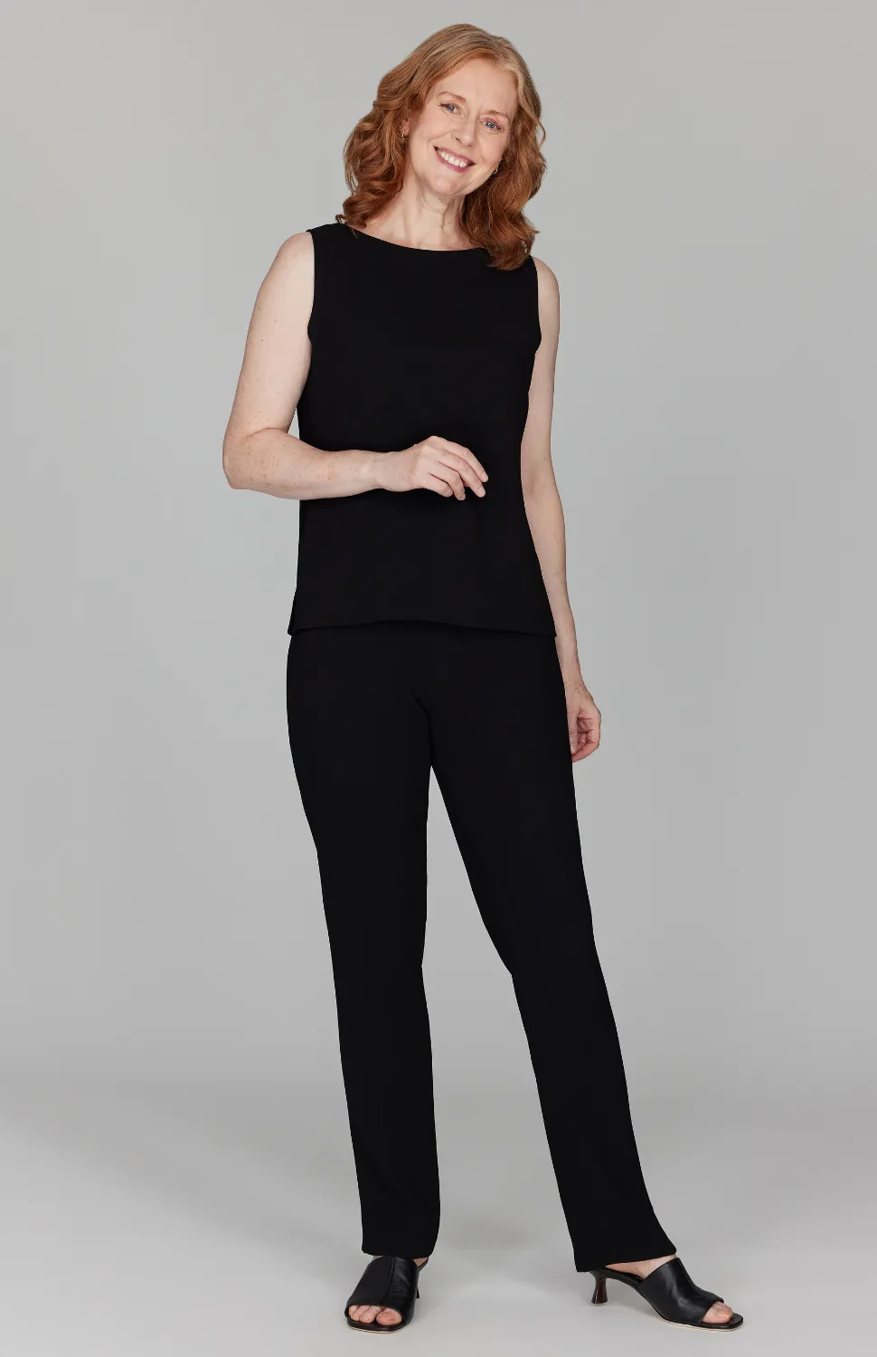 Micro Crepe Essential Narrow Leg Pant w/Full Elastic Waist
