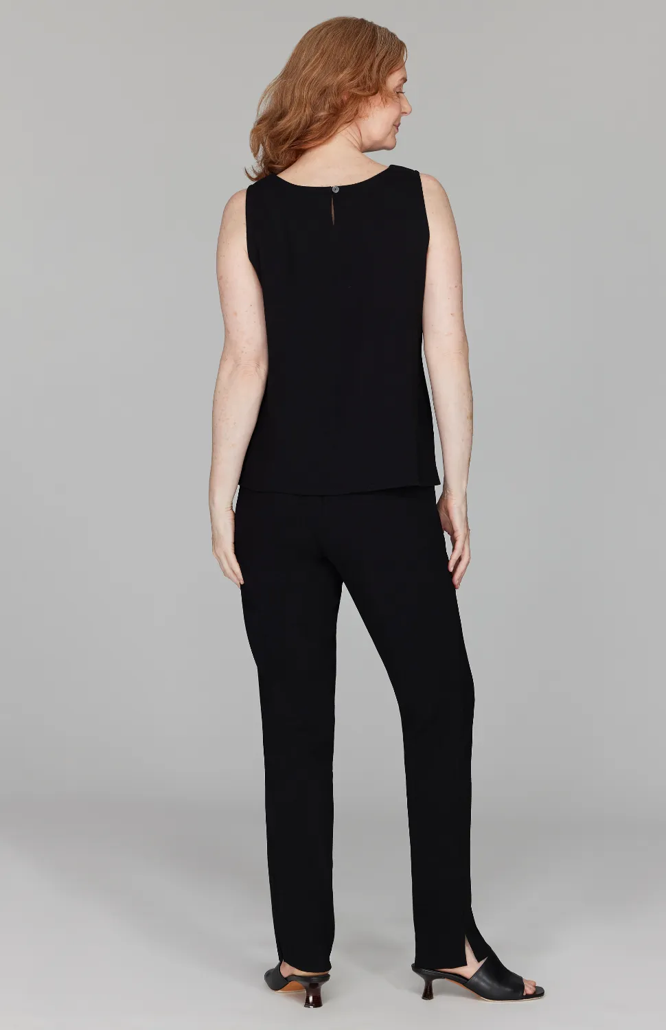 Micro Crepe Essential Narrow Leg Pant w/Full Elastic Waist