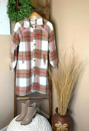 Milan Plaid Longline Shacket