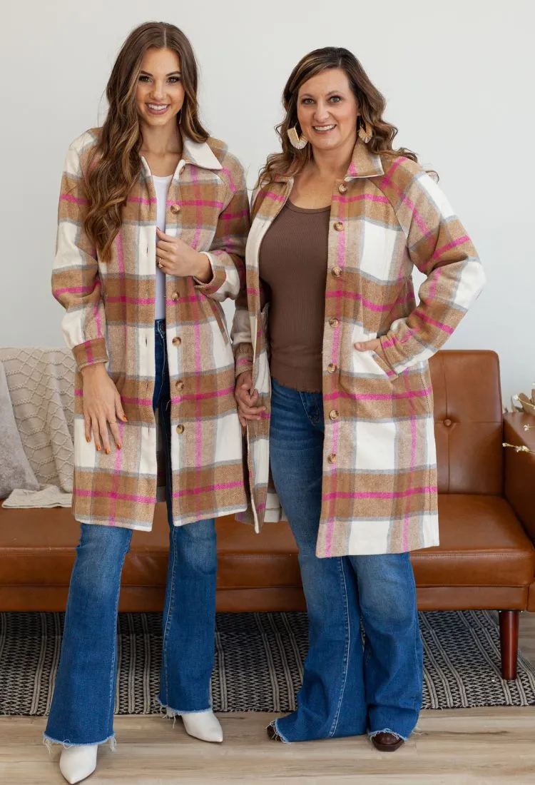 Milan Plaid Longline Shacket