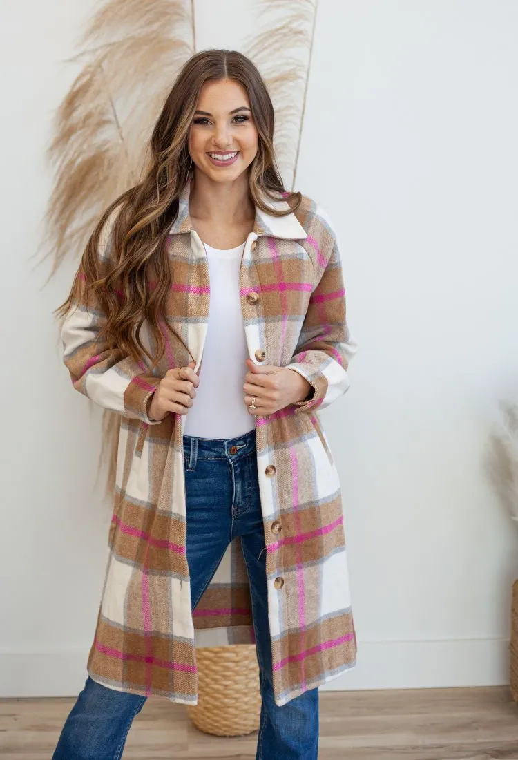 Milan Plaid Longline Shacket