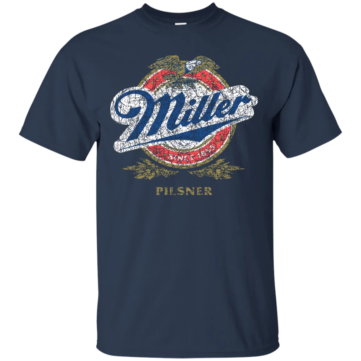 Miller Lite Beer T-Shirt Custom Designed Color Worn Label Pattern