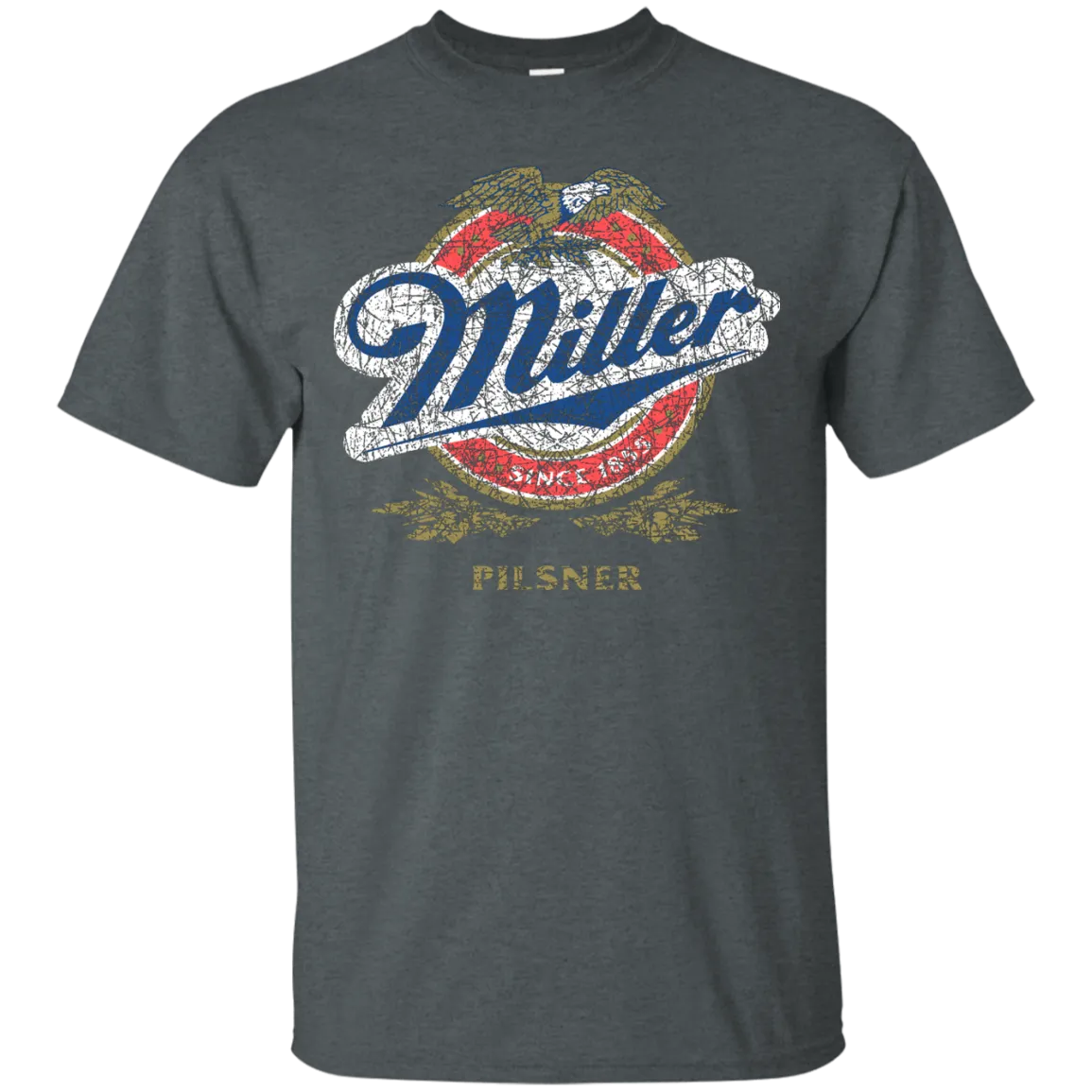 Miller Lite Beer T-Shirt Custom Designed Color Worn Label Pattern