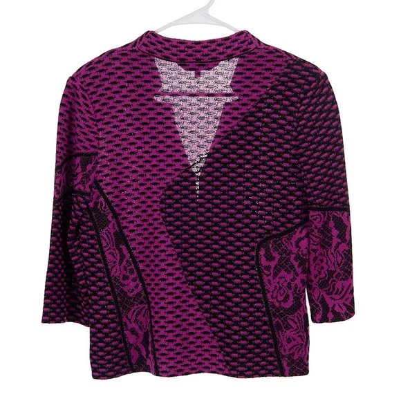 Ming Wang Knit Sweater Cardigan Jacket Women's Petite Small