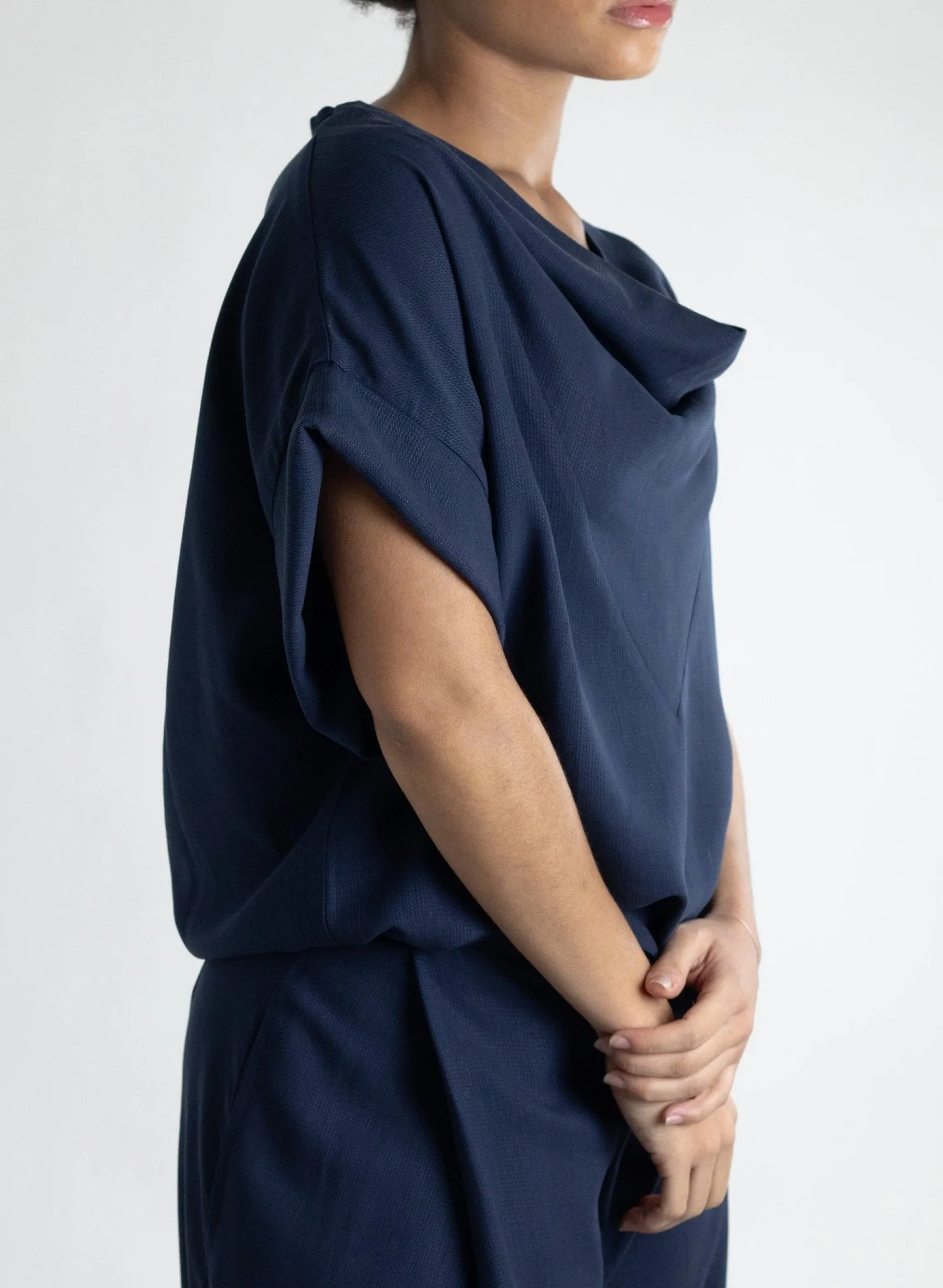 Mira Cowl Top - Navy