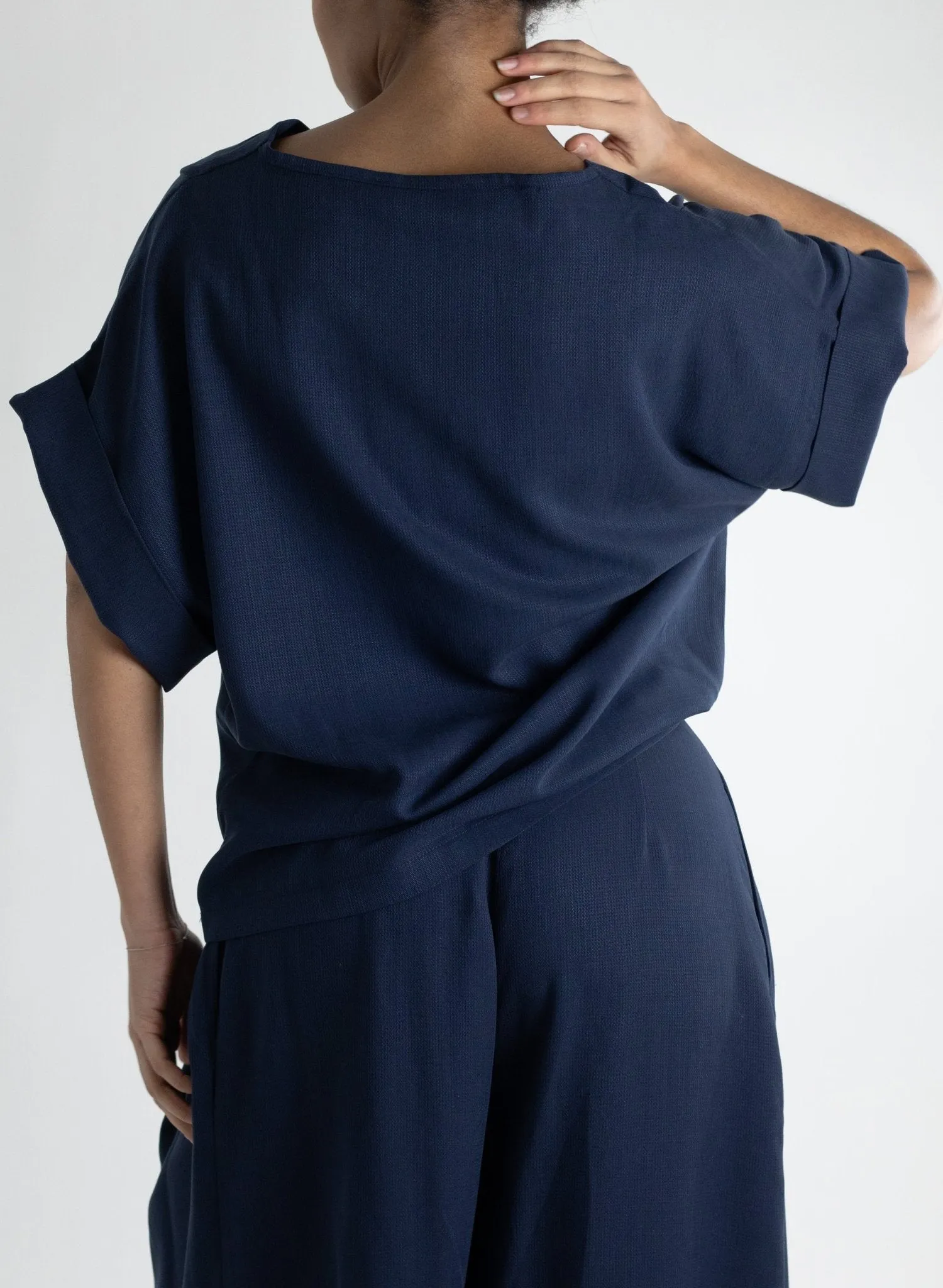 Mira Cowl Top - Navy