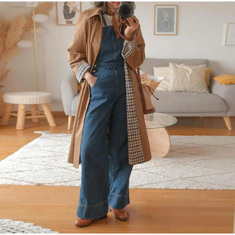 MOMENTLOVER  2025 Real shot - lapel single-breasted long jacket 24  New fashion women's personalized street slim trench coat