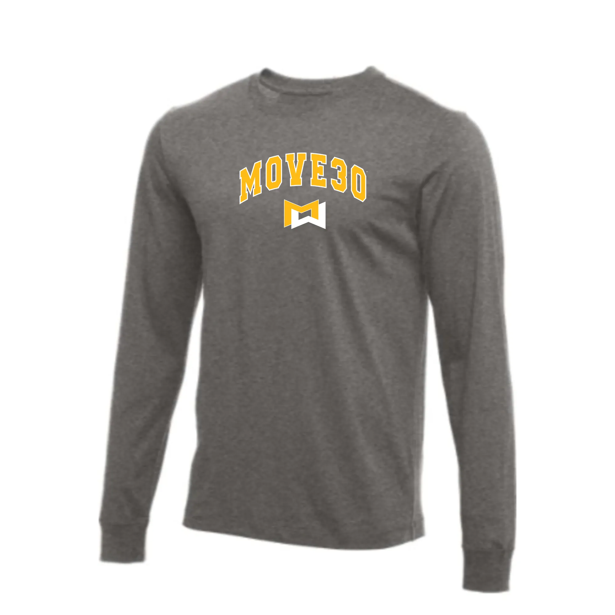 MOSSA Bella   Canvas Unisex Long Sleeve T-Shirt (grey) - MOVE30 Collegiate Logo