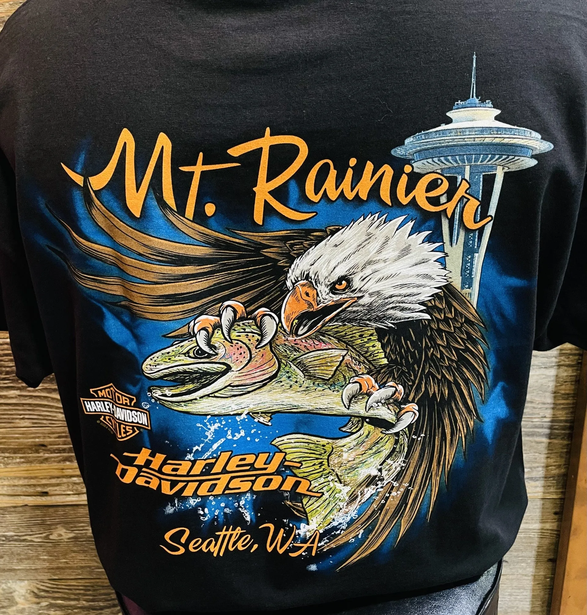 Mt. Rainier  Harley-Davidson® Eagle Back Front #1 Logo