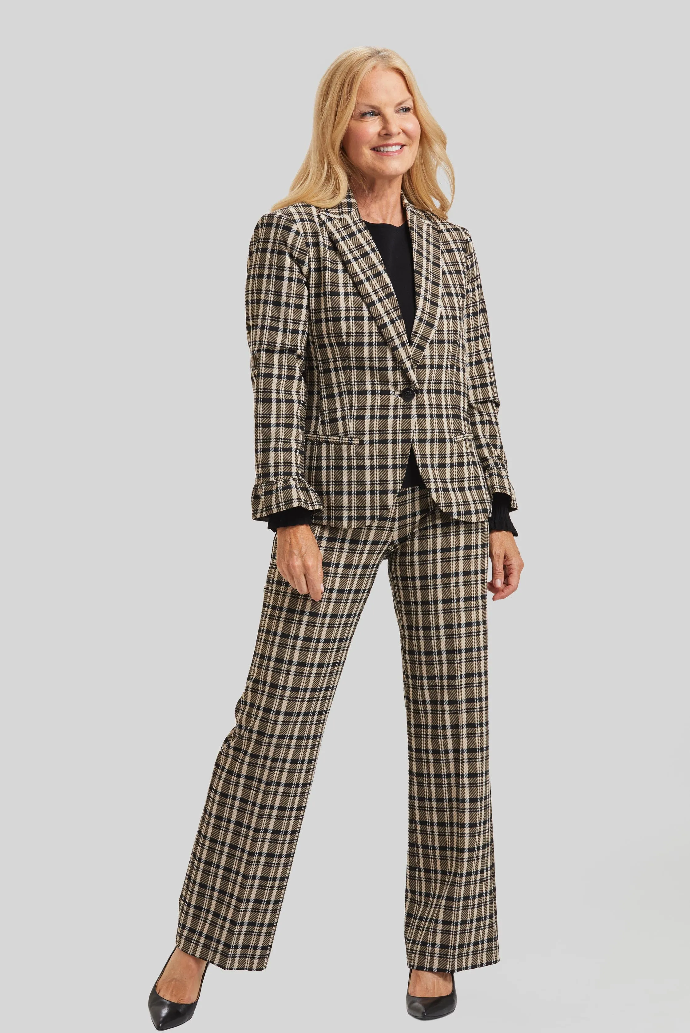 Munich Plaid Gia Blazer- FINAL SALE
