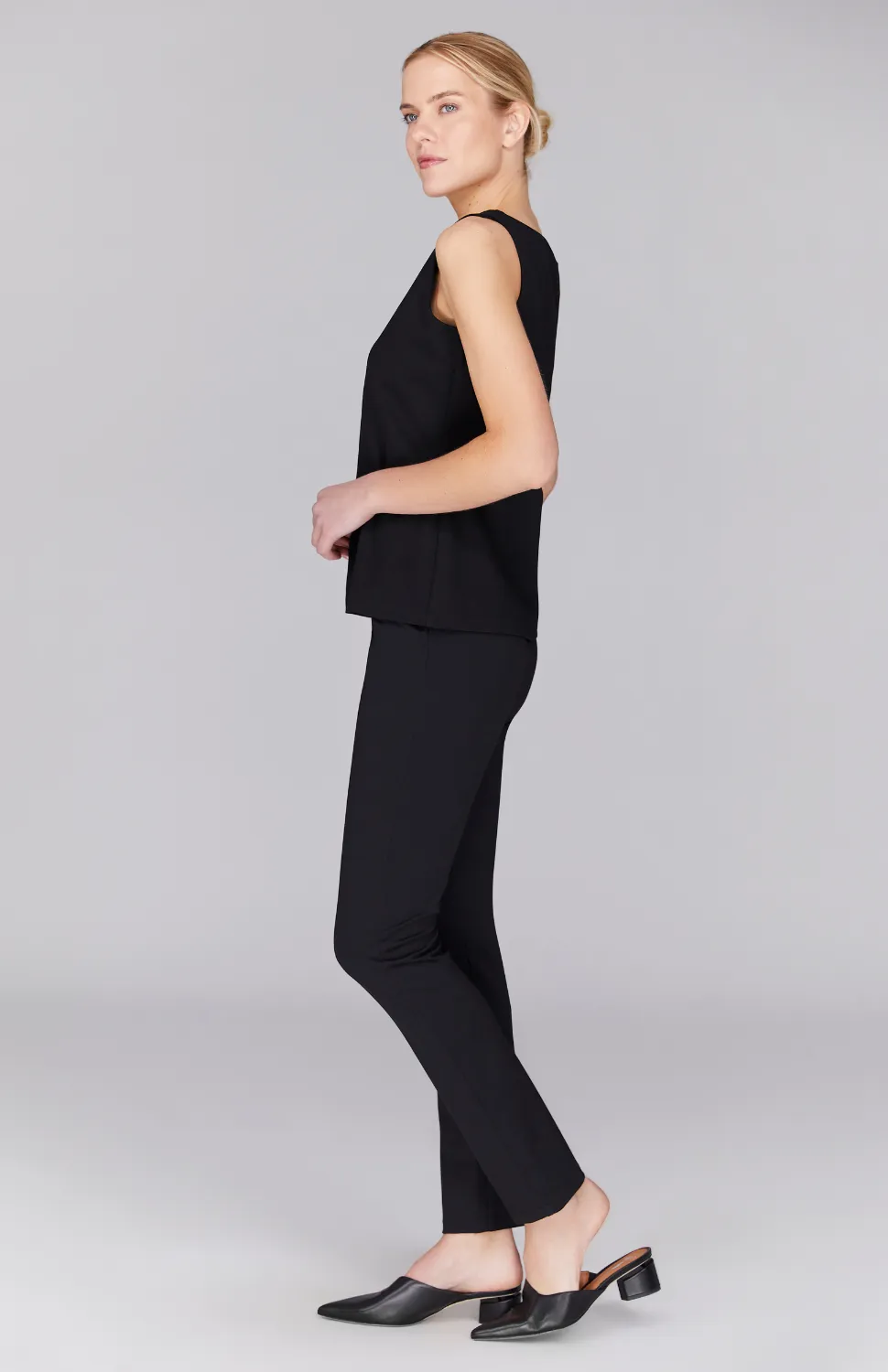 Narrow Ponte Pant w/Wide Elastic Waistband