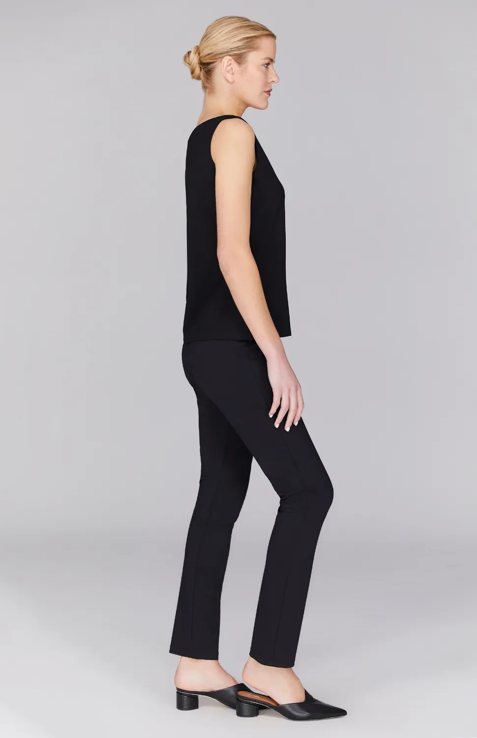 Narrow Ponte Pant w/Wide Elastic Waistband