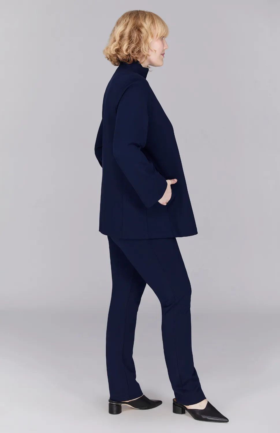 Narrow Ponte Pant w/Wide Elastic Waistband