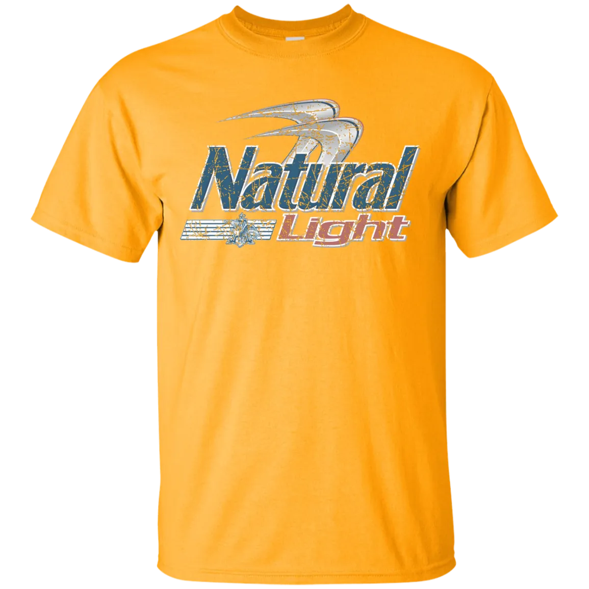 Natural Light Beer T-Shirt Custom Designed Color Worn Label Pattern
