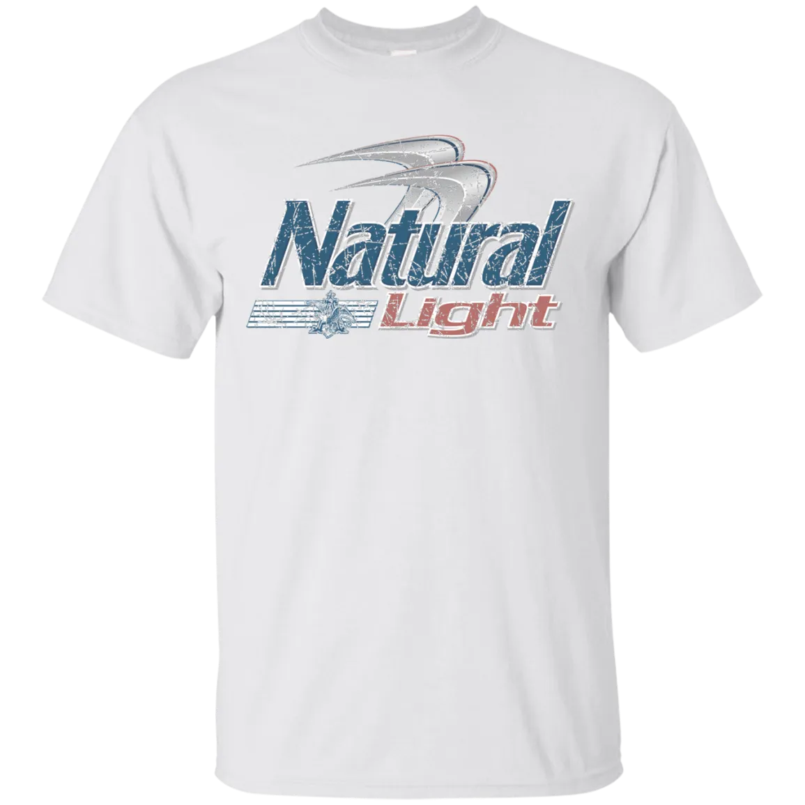 Natural Light Beer T-Shirt Custom Designed Color Worn Label Pattern