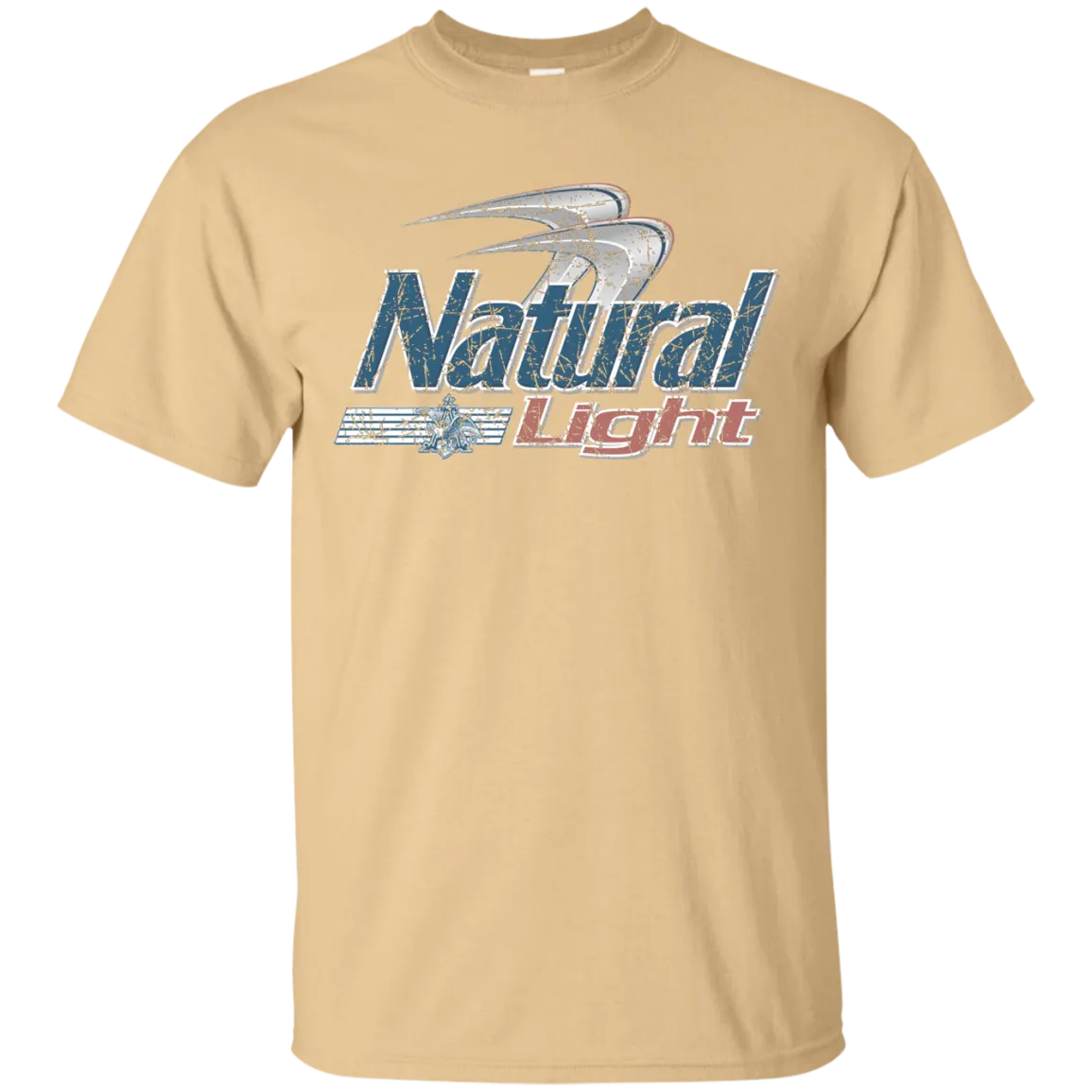 Natural Light Beer T-Shirt Custom Designed Color Worn Label Pattern