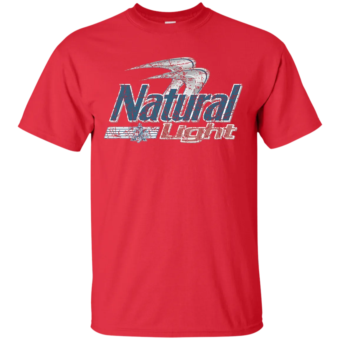Natural Light Beer T-Shirt Custom Designed Color Worn Label Pattern
