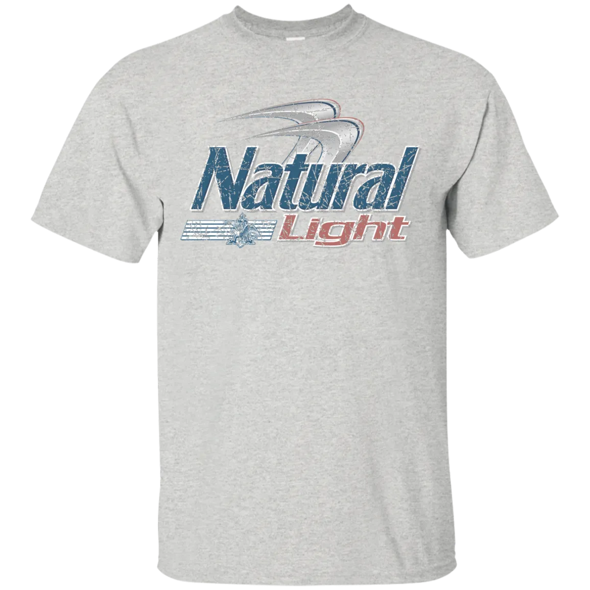 Natural Light Beer T-Shirt Custom Designed Color Worn Label Pattern