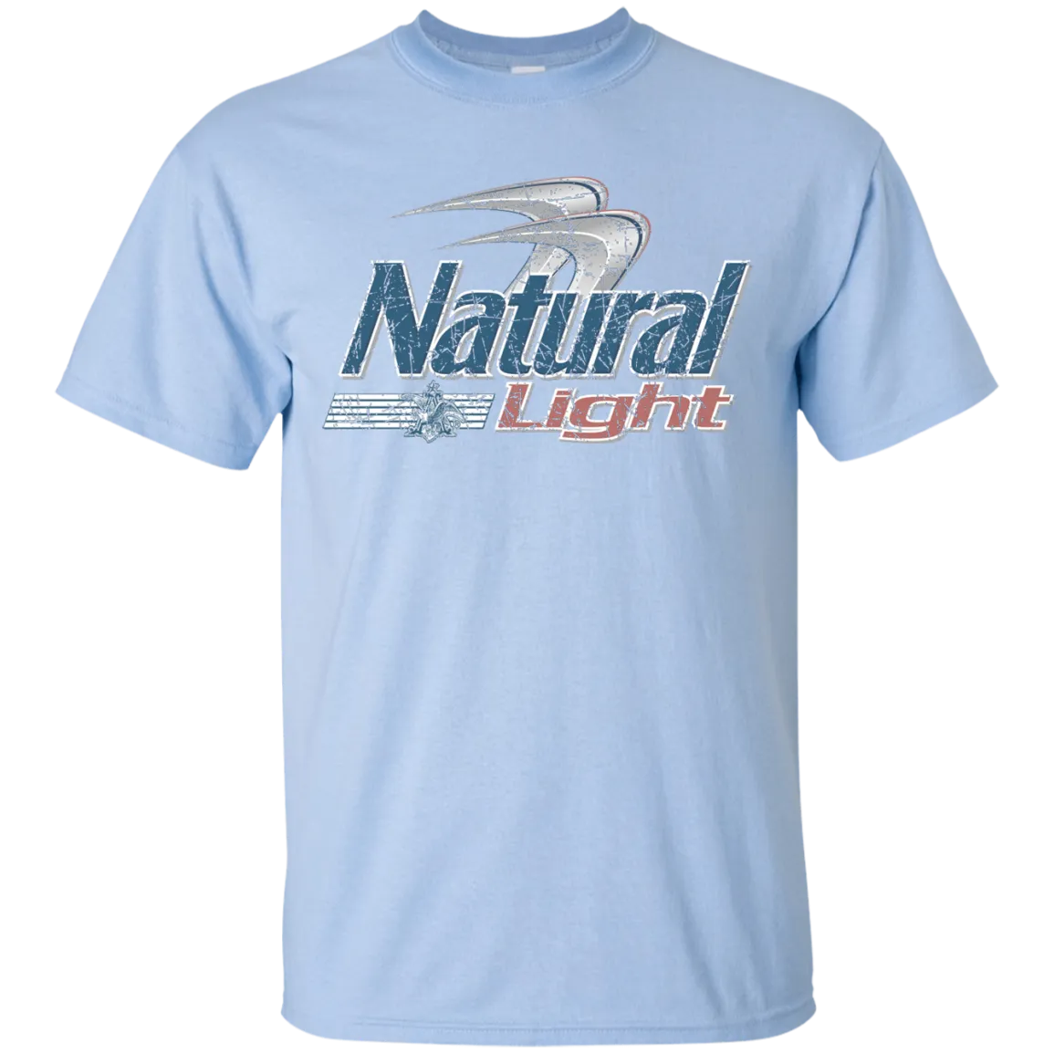 Natural Light Beer T-Shirt Custom Designed Color Worn Label Pattern